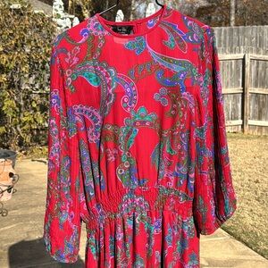 Vintage Diane Fres Georgette 1980s Pleated Dress Polyester Lettuce Hem as is